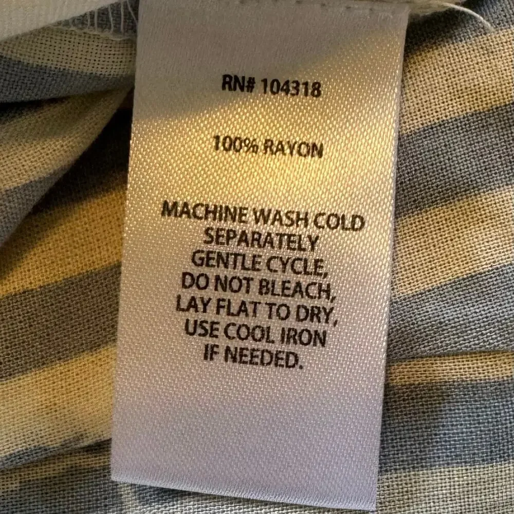 NWT Harlow & Rose Maxi Dress Women’s Medium Floral Striped White Blue Broomstick